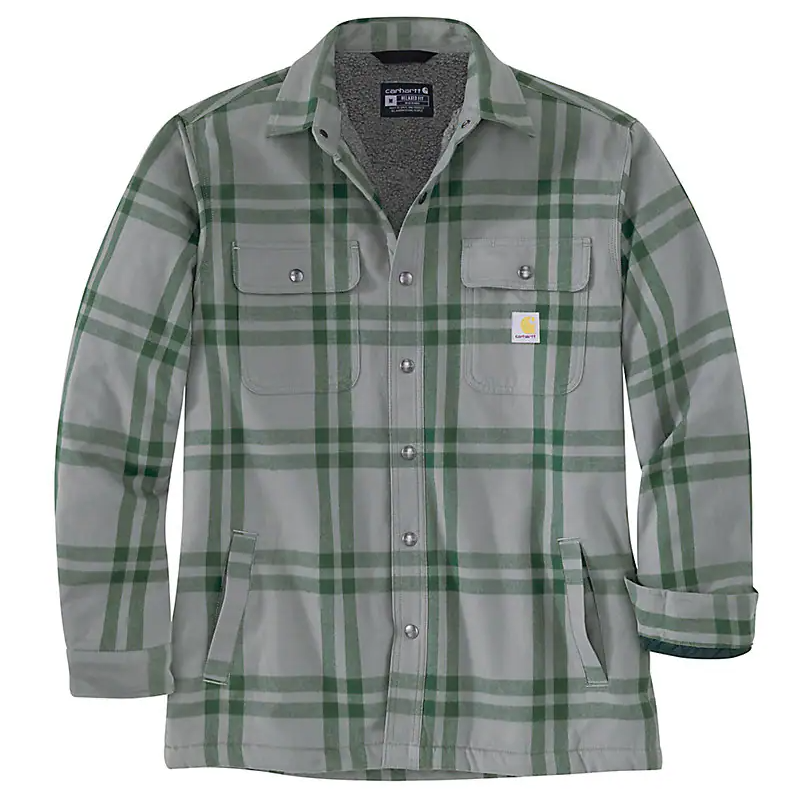 RELAXED FIT FLANNEL SHERPA-LINED SHIRT JAC 106354