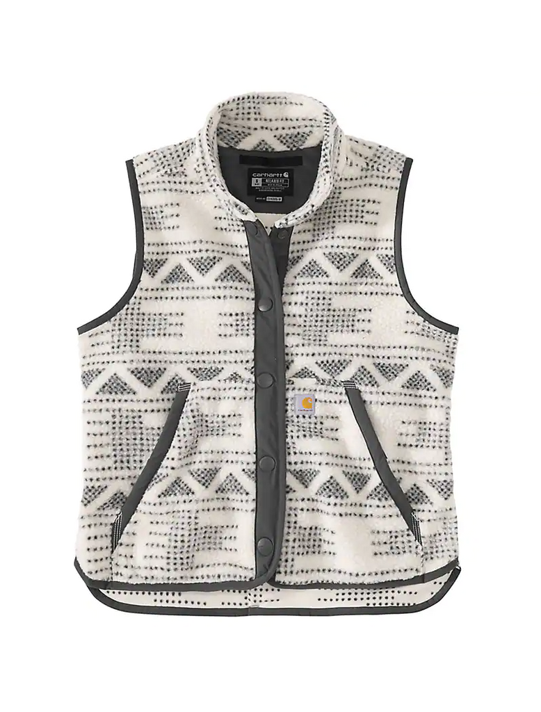 RELAXED FIT FLEECE BUTTON-FRONT VEST #104924