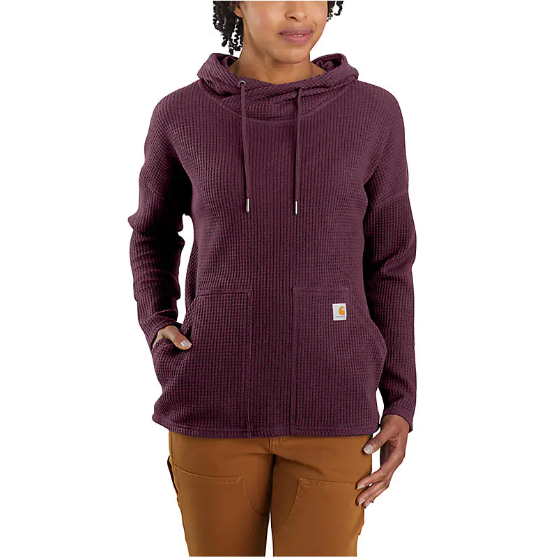 RELAXED FIT HEAVYWEIGHT LONG-SLEEVE HOODED THERMAL SHIRT 104967