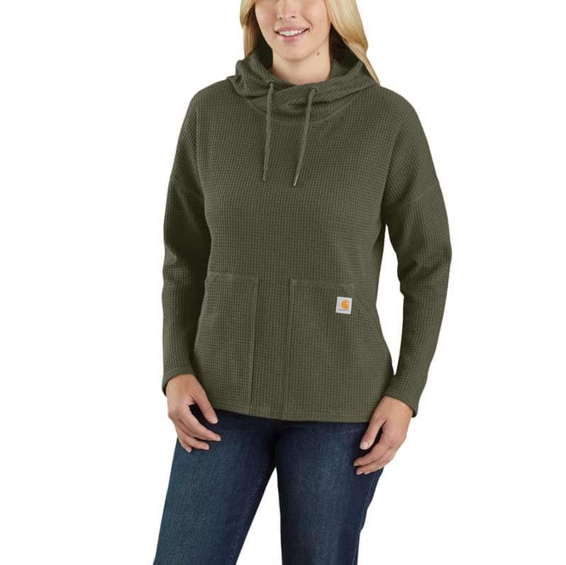 RELAXED FIT HEAVYWEIGHT LONG-SLEEVE HOODED THERMAL SHIRT 104967