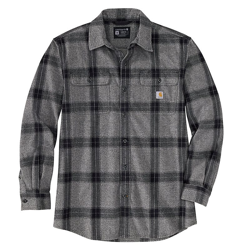 LOOSE FIT HEAVYWEIGHT FLANNEL LONG-SLEEVE PLAID SHIRT 105439
