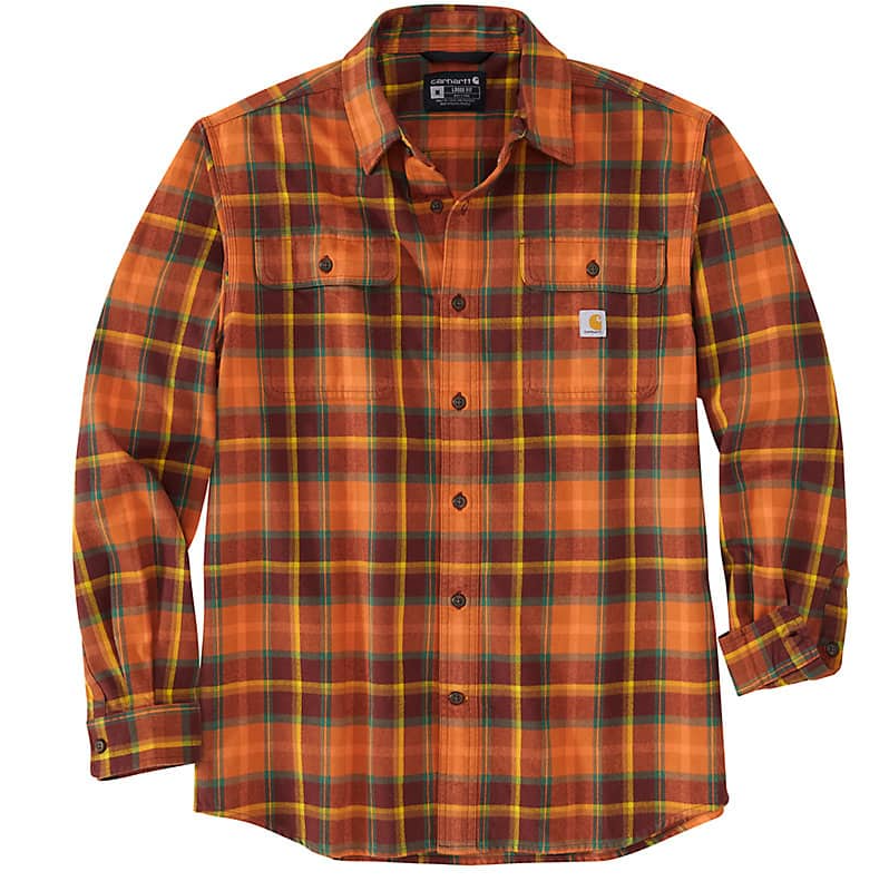 LOOSE FIT HEAVYWEIGHT FLANNEL LONG-SLEEVE PLAID SHIRT 105439