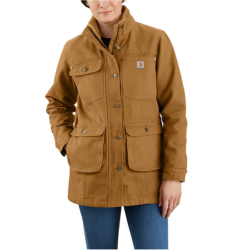 WOMEN'S LOOSE FIT WASHED DUCK COAT 105512