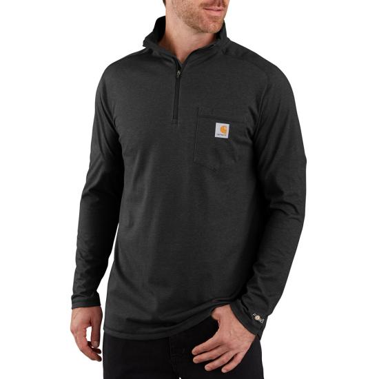 FORCE RELAXED FIT MIDWEIGHT LONG-SLEEVE QUARTER-ZIP MOCK-NECK T-SHIRT 104255